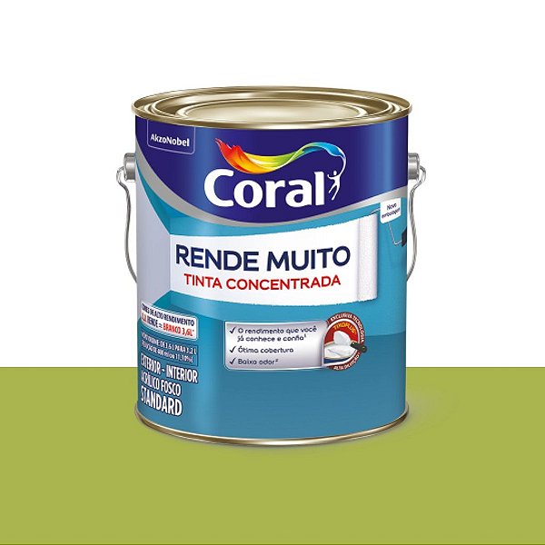 Tinta Standard Acrílica Fosco Rende Muito Verde Limão 3,2L -  Coral