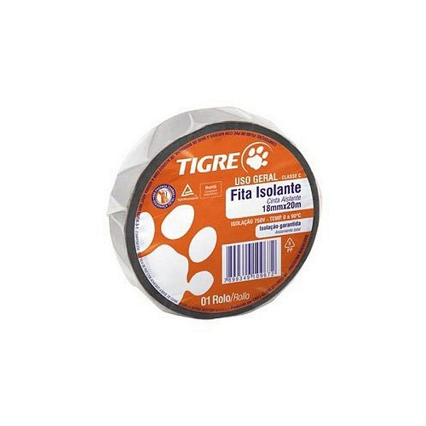 Fita Isolante Uso Geral 18mm x 20m Tigre