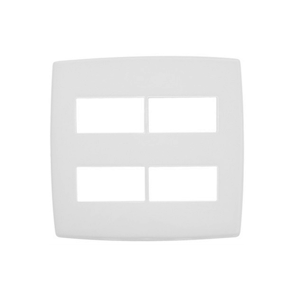Placa para 2 + 2 Postos Separados 4x4 Pialplus Branca
