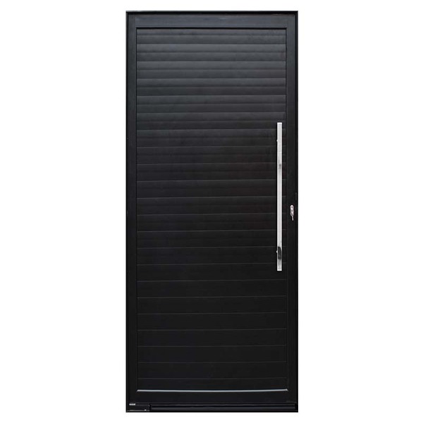 Porta Pivotante Lambril Premium Preta com Puxador 216X110 Direita - Atlantica