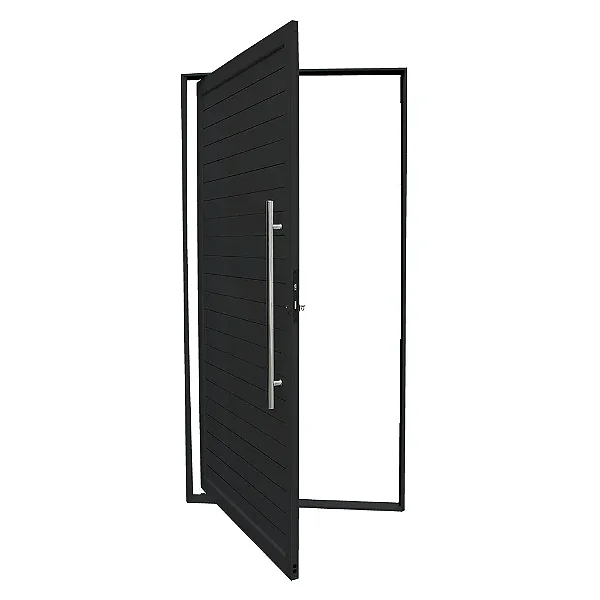 Porta Lambril Pivotante Prem Black C/Pux 216X120 Direita - Atlantica