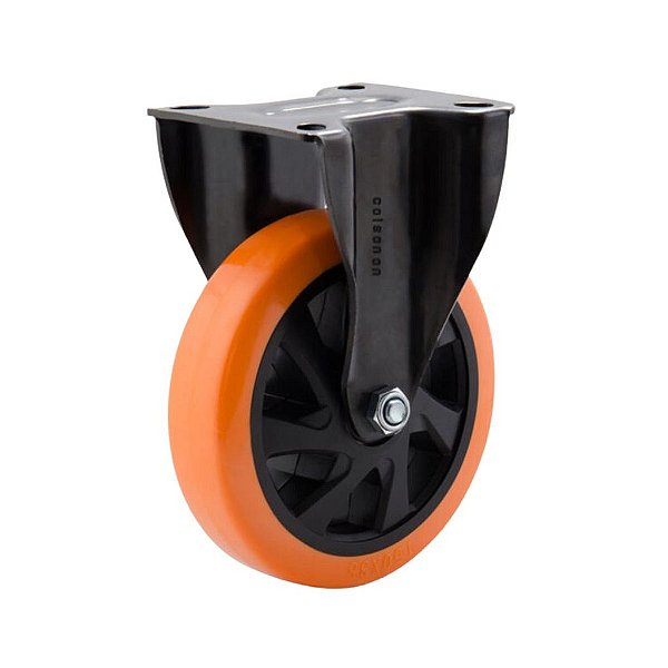 Rodizio Fixo Flpb 514 5" pu.e Preto Laranja 4809 Colson