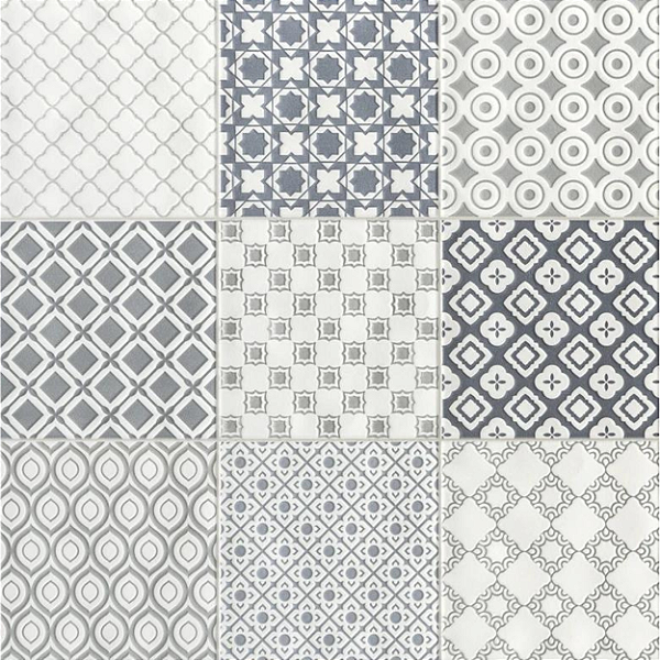 Porcelanato Portinari Sintra Maiolica Bl Mix Lux Rt 58,4X58,4 (Cx1,70m²)