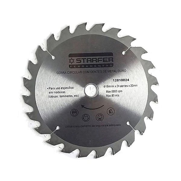 Disco Para Serra Circular para Madeira 7.1/4X24X20 Starfer
