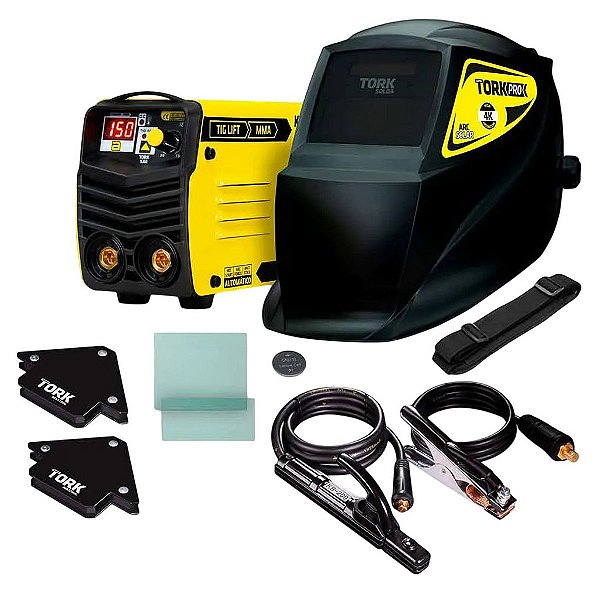 Combo Máquina de Solda Inversora SCIM-6150 150A 220V Tig-Lift com Máscara, Bateria, Esquadros e Lentes