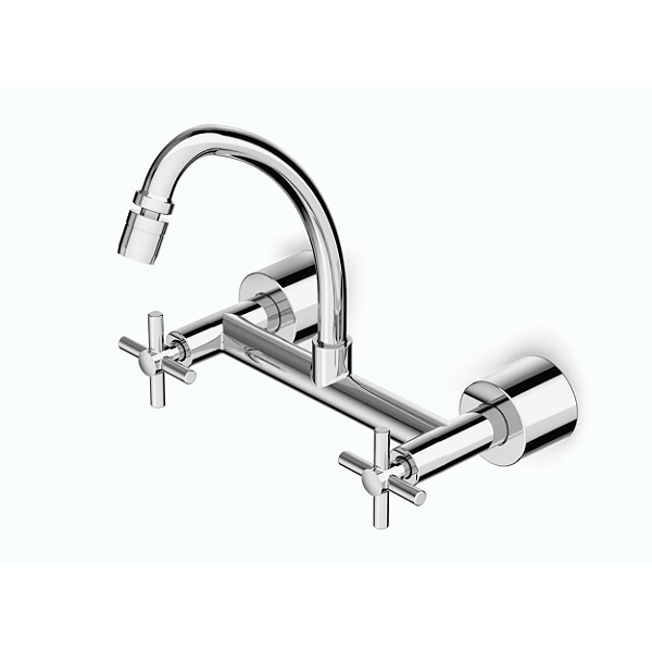 Torneira Misturador de Parede para Cozinha Life Bica Móvel Alta - Celite