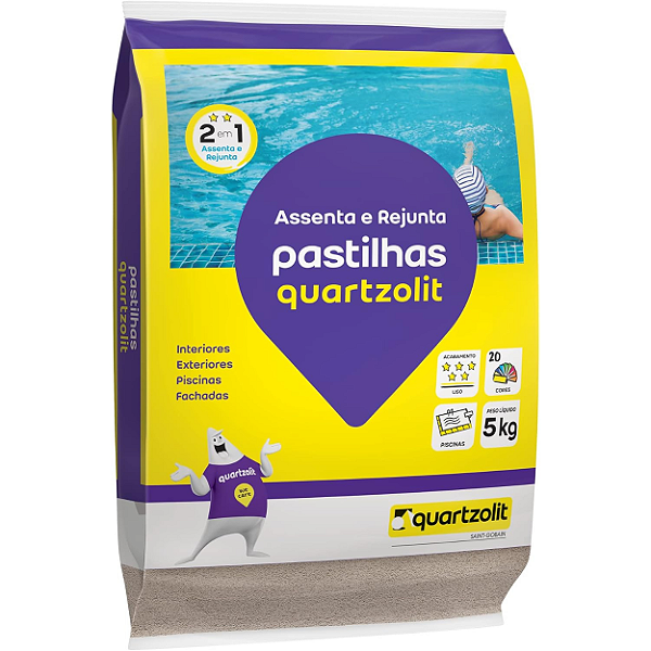 Argamassa Para Pastilha Interno E Externo 5kg Cinza Platina Quartzolit