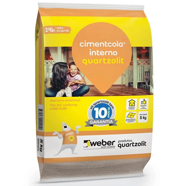 Argamassa Quartzolit ACI Interna Cimentcola Cinza 5kg