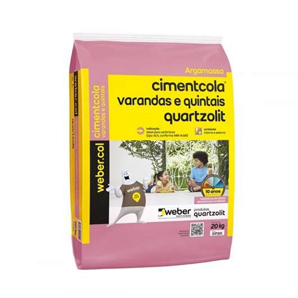 Argamassa Colante Varandas E Quintais Cinza 20kg