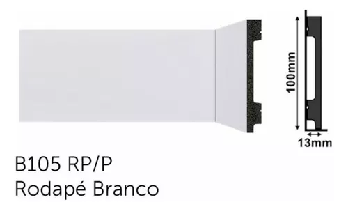 Rodapé  B105 RP BR 220X10CM BELLITAS- Santa Luzia