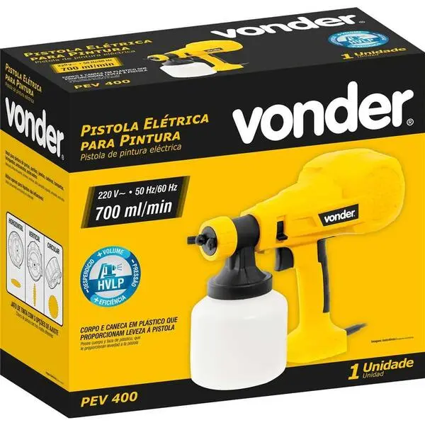 PISTOLA VONDER ELETRICA P/ PINTURA PEV400 220V