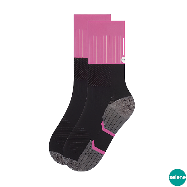 Meia Ciclista Feminina - Sinalizador Refletivo