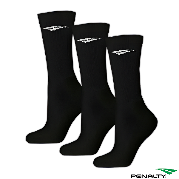 Meia Cano Alto Penalty 39/44  - Kit c/ 3 pretas