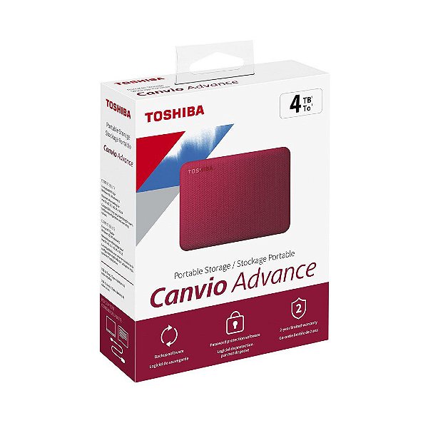 Hd Externo 4Tb Toshiba Canv Advance Vermelho Hdtca40Xr3Ca