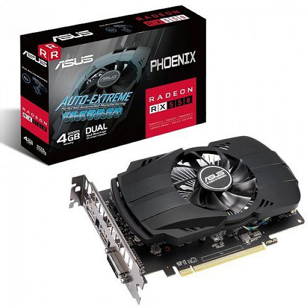 Placa De Video Asus Radeon Rx 550 4Gb Gddr5 128 Bits Ph-Rx550-4G-Evo