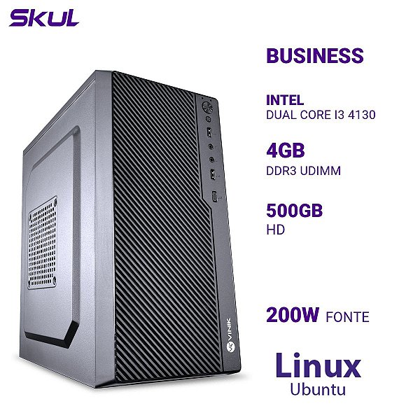Pc Business B300 Dual Core3 4130 Mem 4Gb Ddr3 Hd 500Gb Fonte 200W Linux