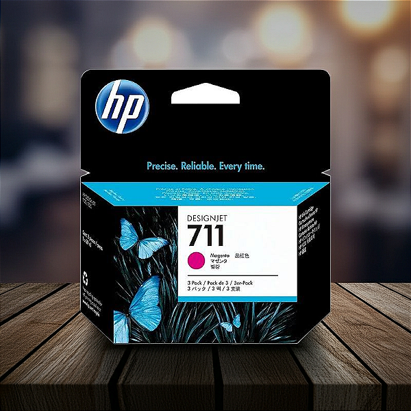 Cartucho de tinta HP 711 Magenta PLUK 29ml com 3 unidades - CZ135AB