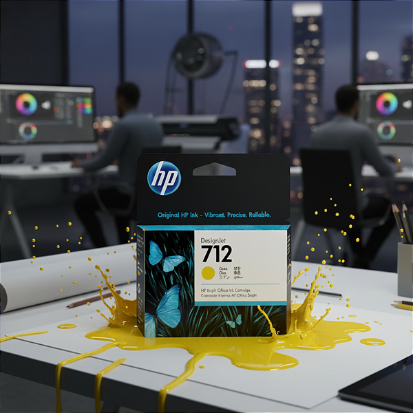 Cartucho De Tinta Hp 712 Amarelo Pluk 29Ml