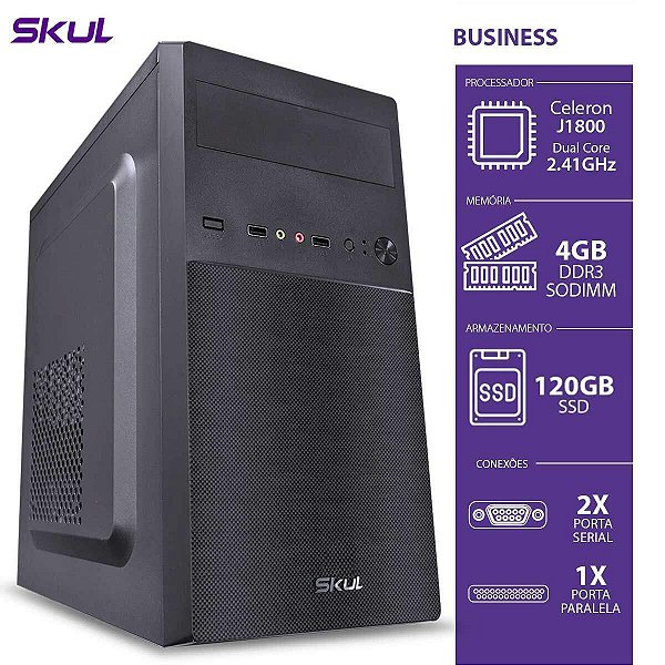 PC Skul Business B100 Celeron J1800 2.41ghz 4gb Ddr3 120gb Ssd 2S/1P Linux