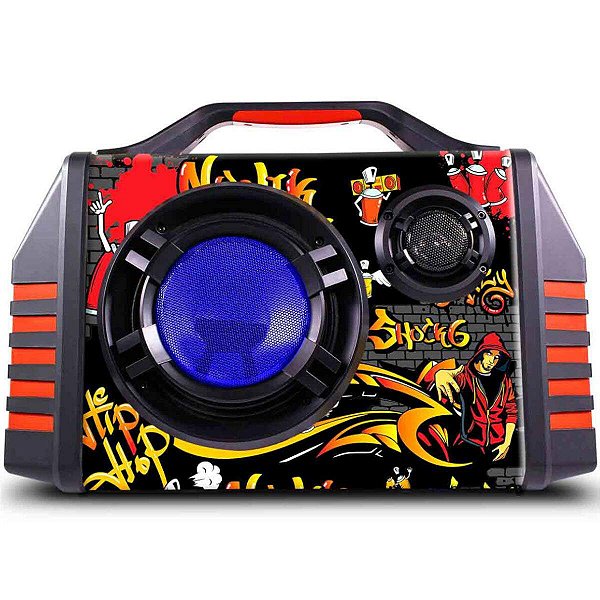 Caixa De Som Ativa 40w Shock 6 Bluetooth Usb/sd Com Microfone Nkshock6