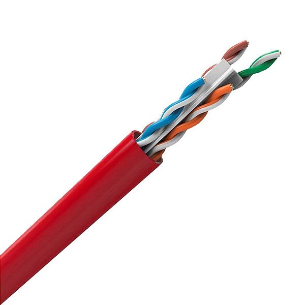 Cabo Lan U/utp 24awg X 4 Pares Cat.6 Cmx 305m Vermelho 100% Cobre 23400207