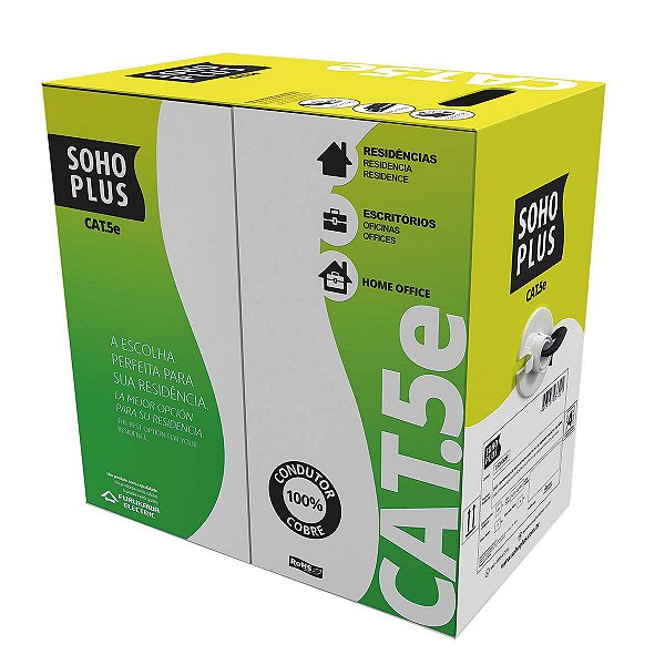 Cabo Lan U/utp Cat.5e Uso Externo Caixa C/ 305M Preto 23200174