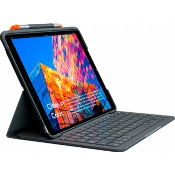 Capa Com Teclado Logitech Slim Folio P/ Ipad Preto 920-009566
