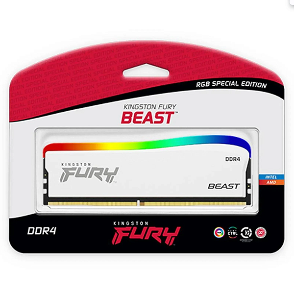 Memória Ram 16Gb Ddr4 3200Mhz Kingston Fury Beast Rgb PC Kf432C16Bwa/16