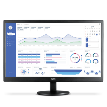 Monitor 23,6'' Aoc Led M2470Swh2 Widescreen Wva 75Hz Vga E Hdmi