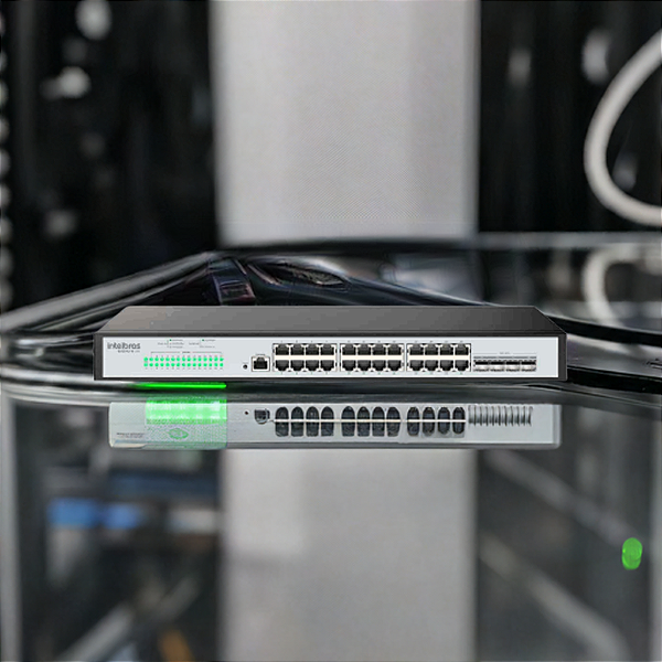 Switch 24P Intelbras S3028G-B Lite, L3 Gigabit, 4P Sfp Gerenciavel 4760097