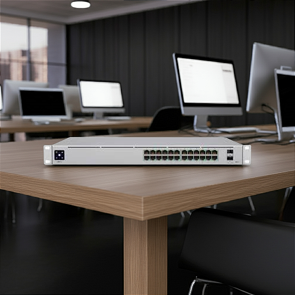 Switch Ubiquiti Gerenciavel 24 Portas Gigabit + 02 Sfp Giga Usw-24 Rack