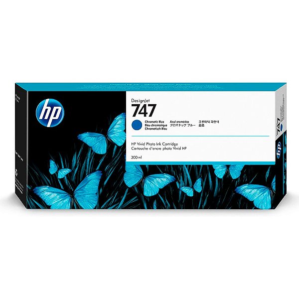 Cartucho de Tinta HP 747 Azul Crom. PLUK 300ml P2V85A