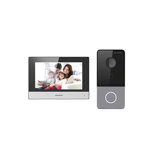 Kit Ds-kis603-p(c) De Videoporteiro Ip Ds-kv6113-wpe1 + Tela Ds-kh6320