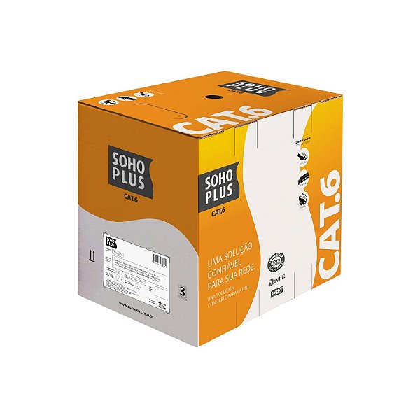 Cabo Lan U/utp 24awg X 4 Pares Cat.6 Cmx Caixa C/ 305 Metros