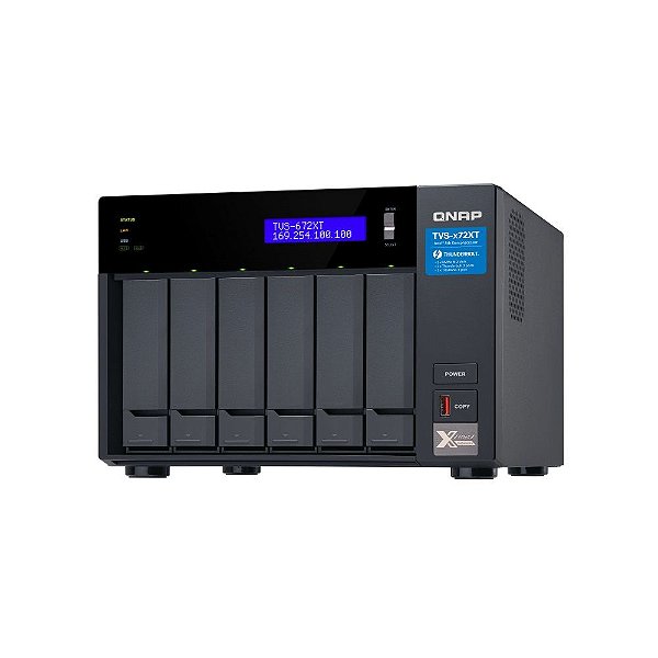 Storage QNAP 6-Baias TVS-672XT-i3-8G Core i3-8100T 3.1GHz 8GB 2xM.2 Torre