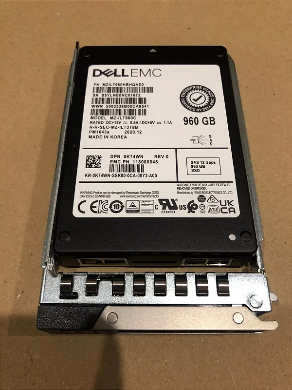 Disco Dell 960Gb Ssd Sas P/ Poweredge R750/R6525 345-BHSC