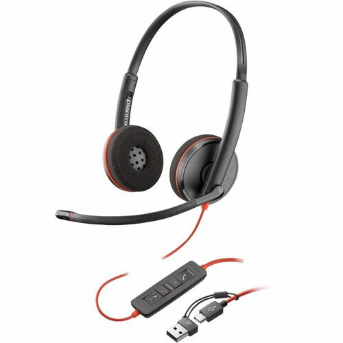 Headset Poly Blackwire 3220 Stereo Usb-C Adapt.Usb-A