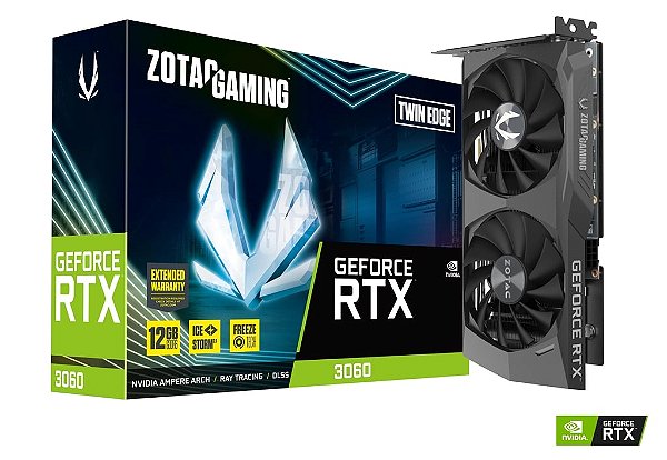 Placa De Video Geforce Rtx 3060 Gddr6 12gb 192 Bits Dual Fan Zt-a30600e-10m