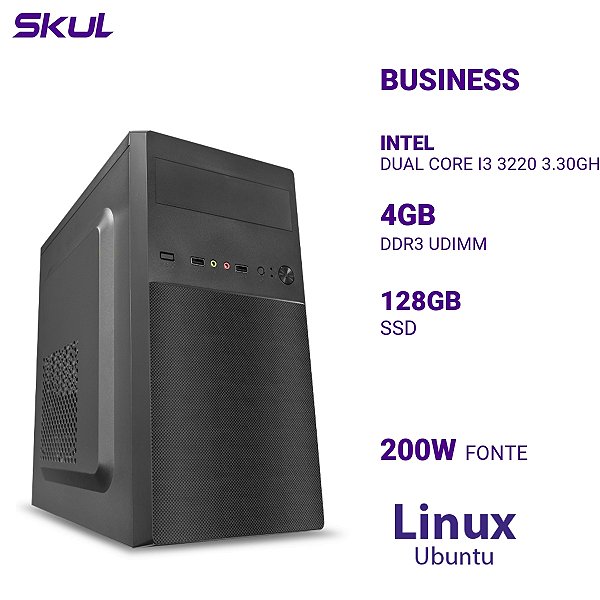 PC B300 Dual Core I3 3220 3.30ghz 4gb Ddr3 Ssd 128gb Fonte 200w Linux