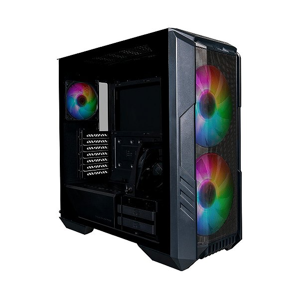 Gabinete Cooler Master Haf 500 Lateral Vidro 2 Fans Argb 200mm Preto