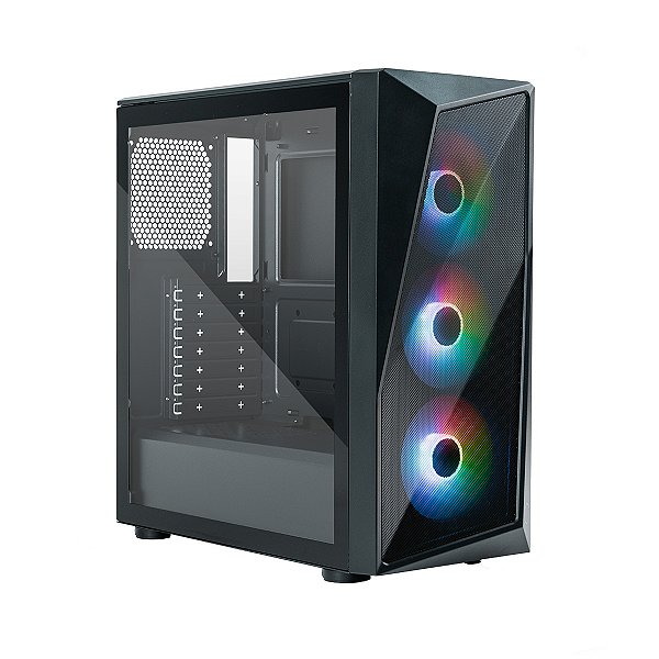 Gabinete Cooler Master Cmp 520 Lateral De Vidro 3 Fans Led Argb- Preto