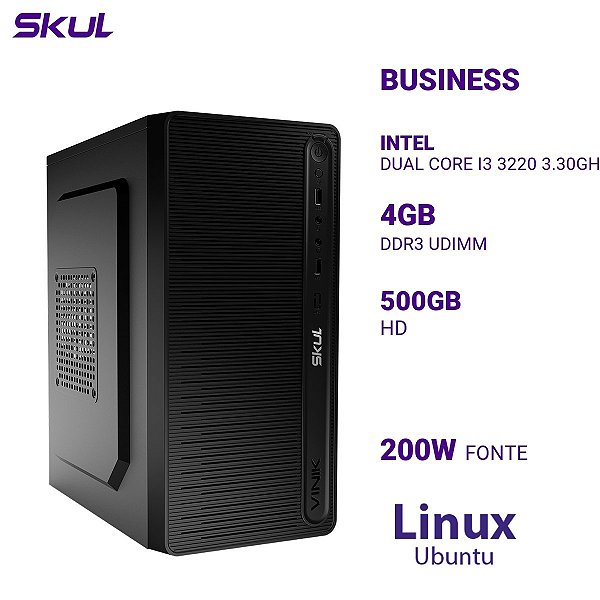 PC B300 Dual Core I3 3220 3.30ghz 4gb Hd 500gb Fonte 200w Bivolt  Linux