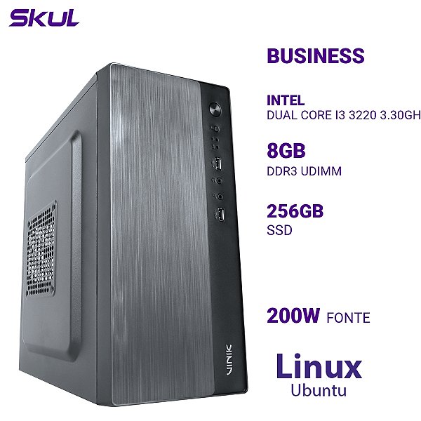 PC B300 Dual Core I3 3220 3.30ghz 8gb Ddr3 Ssd 256gb Fonte 200w  Linux