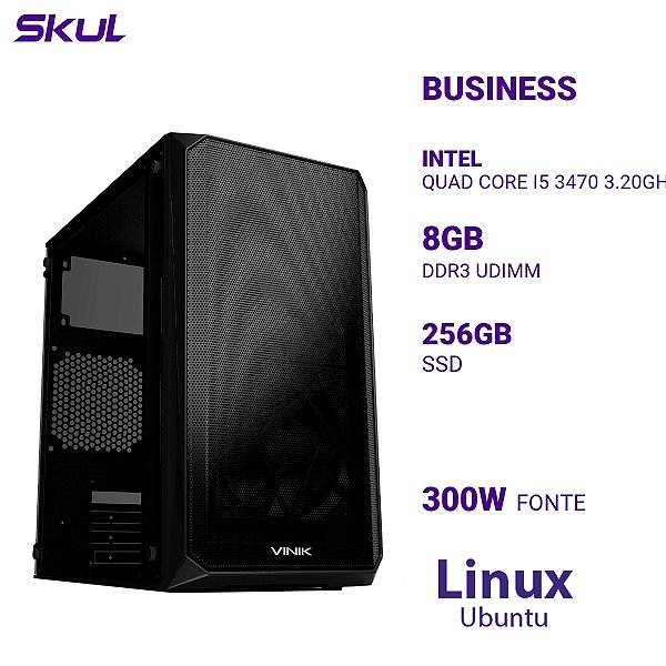 PC B500 Quad Core I5 3470 3.20ghz 8gb Ssd 256gb Fonte 300w Pfc Ativo Linux
