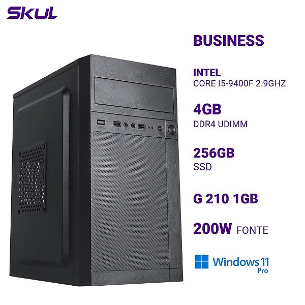 PC B500 Core I5-9400f 2.9ghz 4gb Ddr4 Ssd 256gb G 210 1gb  Fonte 200w W11P