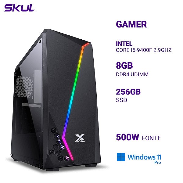 PC 5000 Core I5-9400f 2.9ghz 8gb Ssd 256gb Fonte 500w  Windows 11 Pro