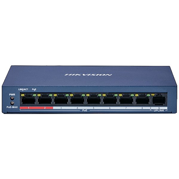 Switch Hikvision Gerenciavel (via App Hik-connect) Metalico Ds-3e1309p-ei/m 08 Portas Poe 10/100mbps