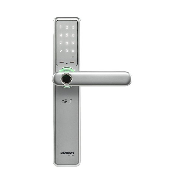 Fechadura Digital Embutir Izy Smart Com Maçaneta Intelbras Ifr 7000 Prata
