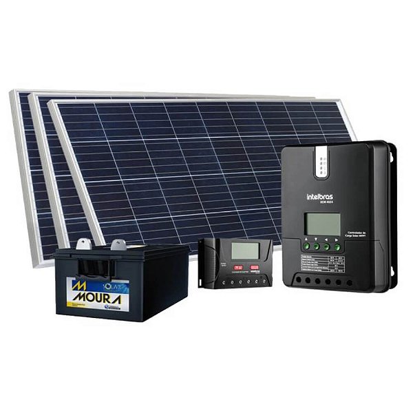 Gerador Solar Off Grid Intelbras 320Wp 1180Wh/D Pwm 12Vcc 440Ah Auton 3 Dias