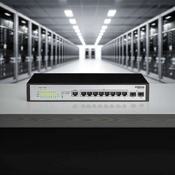 Switch Desktop 8 Portas Intelbras Giga E 2 Sfp Sg 1002 Poe L2+ 4760061